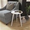 Vida Designs Tavolino rotondo piccolo per soggiorno, camera da letto, piccoli spazi, facile da montare, 51 x 40 x 40 cm (altezza x larghezza x profondità) (bianco)
