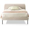 EVERGREENWEB MATERASSI & BEDS EVERGREENWEB Letto Piazza e mezzo in doghe in legno e testata quadrata stondata| facile da montare, Letto di Design | Colore Beige |Mod. Tokio
