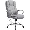 CLP Sedia Ufficio Xanthos XXL In Stoffa I Poltrona Ergonomica Portata Max 210 KG I Sedia Studio Imbottita, Colore:grigio