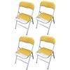 milani home Set di 4 Sedie Slim Pieghevoli Gialle Color 128 con Comoda Imbottitura nella Seduta per Ospiti, Ufficio, Casa, Campeggio