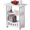 Peosaard Tavolo laterale, tavolino in legno a 3 livelli, tavolini sottili, supporto notturno rettangolare, tavolo divano per soggiorno, camera da letto, bagno, balcone/12.6x8.7x15.8in