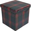 Daunex Cubo Contenitore Tartan in Pvc Stampato effetto Similpelle