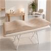 Untitled Materasso Wave con Memory Foam 180x60 per lettino cosmetico, massaggio, tavolo Spa, rivestimento in velluto, colore: beige - Attrezzature per estetista