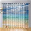 Odot Tende Semi Trasparenti per Interni, Motivo Onde Oceano 3D Tenda Voile con Occhielli 2 Pezzi Tenda Filtranti Finestra Tende Camera da Letto Moderna (140x244cm,Vista sul Mare)