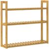 Casaria Scaffale da bagno Mobiletto bamboo bagno 3 Ripiani regolabili 54x60x15cm e alta capacità di carico