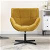 chairus Poltrona da Salotto Girevole Poltroncina Scrivania Poltroncina Imbottita Moderna in Ciniglia Sedia Scrivania con Gambe in Metallo per Ufficio/Camera da Letto/Soggiorno, Giallo