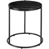 tectake® tavolino salotto in marmo, base in metallo, tavolino da caffè, tavolo basso rotondo, tavolino basso in marmo moderno per salotto, soggiorno,metallo, design, tavolo da balcone - Nero/Nero