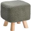 Totò Piccinni Pouf Sgabello poggiapiedi con gambe in legno (Velluto Grigio, Quadrato h 27,5)