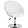Duhome Poltrona/sedia da pranzo in similpelle/club sedia lounge altezza regolabile poltroncina colore selezione 509A, colore:bianco, materiale:similpelle
