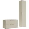 Badplaats B.V. Rimini, 80 cm, colore: beige, mobile da bagno con armadietto a colonna