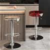Cxlly Sgabelli Da Bar Set Di 2 In Acrilico Trasparente, Sgabelli Da Bar Girevoli Ad Altezza Bancone, Sedie Da Bar Moderne Regolabili Moderne, Sgabello Alto Da Cucina Ad Isola Senza Braccioli(Clear+red)