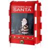 MA MAISON Cassetta Postale Natalizia Rossa e Bianca - con Babbo Natale, Luci LED, Musica, Neve, Cavo USB, a Batteria, Decorazione, Scritta, Letterine, Metallo - con Paesaggio