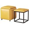 Generic Cubo 5 in 1 in pelle con ruote girevoli, impilabile, per divano, sedia, sgabello, poggiapiedi, poltrona mobile per dormitorio e camera da letto (giallo, grande)