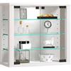 VCM Vetrina in vetro sospesa | vetrina in vetro con vetro di sicurezza ESG | Dimensioni: altezza 40 x larghezza 43 x profondità 18 cm | Vetrina sospesa | Moderno e salvaspazio | Armadio vetrina in