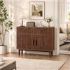 CXHLXYR Armadio da cucina con 2 cassetti e 2 ante, credenza sala da pranzo, mobile portaoggetti in vimini, armadio su piedini per camera da letto, soggiorno, cucina, sala da pranzo (2 cassetti, colore legno