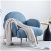 AISALL Poltrona Imbottita, Sedia da Salotto Moderna con Gambe in Metallo Nero, Poltrona da Salotto/Camera da Letto/caffè, Sedia da Divano, Blu
