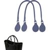 Generico 1 Paio di Manici in Pelle Lunghi e Corti per O Bag, Rotondi e con Fibbia a D Borsa da Donna per O Bag Classic Mini Basket (Blu Scuro, 68CM)