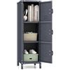 COSTWAY Armadio in Metallo con 3 Porte Chiudibili, Piedini Regolabili, Dispositivo Anti-Ribaltamento, Armadietto Verticale a 3 Ripiani per Casa, Ufficio, Scuola e Garage, 30 x 35 x 100 cm