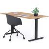 Mobili Fiver, Scrivania Fissa Clara 160x80 Rovere Rustico con Gambe Nere, Nobilitato/Alluminio/Acciaio, Scrivania moderna per Ufficio
