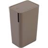 Inbagno Pattumiera Bagno 8 Litri, Dimensioni 15.5x22xh.33 cm, Diverse colorazioni, Coperchio con Apertura Push, Realizzata in plastica di Alta qualità (Tortora)
