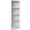 eacommerce - Libreria Scaffale in Legno Melaminico | 4 Ripiani Verticali per Libri e oggetti | Facile da Assemblare | Resistente e Duratura, 60x24x170H cm - Colore Bianco