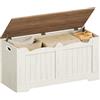 Hzuaneri Cassa portaoggetti, Panca con portaoggetti, Cassapanca, panca scarpiera, Pouf Organizzatore, 40 x 100 x 48 cm, per corridoio, Bianco e Marrone SB01014B