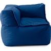 Lumaland Poltrona a sacco modulare, resistente all'acqua, per interni ed esterni, per giardino e interni, facile da estendere, 81 x 81 x 70 cm, blu scuro