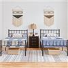 Yaheetech Set di 2 Struttura Letto Singolo in Metallo 90 x 200 cm Nero