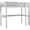 Arredo Stock Letto singolo a soppalco con scrivania inclusa, 90x190x176 cm (Bianco laccato)
