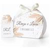 FERDINANDO FAMA' FAMÀ - Scatoline Portaconfetti Matrimonio Semicerchio Pampas - Bomboniera Personalizzabile in Cartoncino Pregiato - 24 Scatoline + 24 Tag