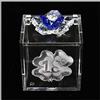 DLM Bomboniere DLM-31866-azzurro (Kit 6 Pezzi) Scatolina Cofanetto Portaconfetti con Fiore in Cristallo e Quadrifoglio Festa 18 Anni Diciottesimo Compleanno_Azzurro bomboniera