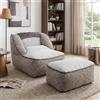 LELEFIDO Poltrona relax divano, comodo divano imbottito con poggiapiedi, moderna e grande chaise longue di peluche per interni, poltrona da lettura perfetta per soggiorno, camera da letto e