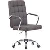 CLP Sedia Girevole Scrivania Terni Con Braccioli In Stoffa O Similpelle I Poltroncina Studio Con Ruote, Colore:grigio scuro, Materiale:Stoffa