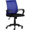 Totò Piccinni Sedia Poltrona Ufficio ASTRA con Braccioli, Girevole 360°, Altezza Regolabile, Ergonomica (Blu)