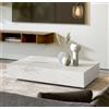 Klaar Design Tavolino Ret, tavolino da salotto, tavolino basso, tavolino da divano cm.90x60x h.18 (Marmo Bianco Calacatta)