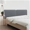 DHOME Testiera Imbottita Liscia Arrotondata in Similpelle con Gambe per Parete Acustica Testate Letto Fonoassorbenti Camera da Letto (Grigio, 190cm Dual)