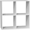 3E 3xE living.com Libreria, 74 x 75 x 30 cm, Bianco Opaco