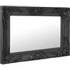 Generico Specchio da Parete Stile Barocco 60x40 cm Nero,Nero,4.25kg,320331