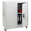 Mendler Armadio documenti HWC-O50, armadietto ufficio acciaio ruote, 2 ante serratura, acciaio 98x80x40cm - grigio chiaro