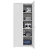 Bricozone Armadio in Metallo Multiuso Armadietto a Doppia Anta con 5 Ripiani Regolabili e Chiusura con Doppia Chiave 180 x 80 x 40 cm Grigio Chiaro per Documenti Strumenti Ufficio Garage
