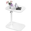 Supfine Tavolino da salotto regolabile in altezza a forma di C, girevole a 360°, 40 x 30 cm, per divano, letto, ufficio (bianco)