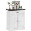 HOMCOM Credenza a 2 sportelli Credenza rustica per soggiorno con 1 cassetto ripiano regolabile per sala da pranzo ingresso bianco 75,2x40x91,5 cm