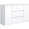 MebLocker Cassettiera con 3 Cassetti e 2 Ante - Settimino 120x80x40 cm - Cassettiera Salvaspazio per la Camera da Letto e Soggiorno - Armadio con Cassetti dal Design Moderno - Bianco