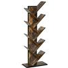 HOMCOM Libreria ad Albero in Legno, Scaffale Salvaspazio a Colonna con 10 Ripiani in Stile Industriale, 50x28x142cm