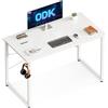 ODK Scrivania Ufficio, 100x48cm Piccola Scrivania，Tavolo Scrivania per Computer Domestico, Bianca