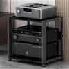 Valdoza 2/3 Rack Audio Mobile Porta Stereo Hi Fi Con Ruote Universali, Mobile Rack Per Impianto Stereofonico, Per Soggiorno, Sala Teatro, Ripiano Rack Amplificatore, Centro Intratte(2-layer)
