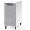 Linea Azzurra Base 30 Mobili Cucina Componibile con 1 Anta e 2 Ripiani in Legno Made in Italy H85xL30xP50 cm Elegante Funzionale Facile da Montare (Cemento)