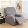 Hearda Copripoltrona Relax Reclinabile Universale, Tinta Unita Fodere Poltrona Relax Elasticizzato Copripoltrona 1 Posto Copripoltrona Reclinabile Fodere per Poltrone Rimovibile (Grigio Chiaro)