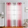 Surwin Tende per Interni, Tende a Vetro con Occhielli, Texture Sfumata 2 Pezzi Tende Camera da Letto, Tende Voile Semi Trasparenti, per Camera da Letto,Cucina,Soggiorno (132x270cm,Rosa)
