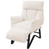 ML DESIGN modern living ML-Design Poltrona Reclinabile Beige Rivestimento in Lino, con Schienale Regolabile, Braccioli, Poggiapiedi e Tasche Laterali, Poltroncina Relax da Lettura, Sedia Lounge Imbottita per Soggiorno
